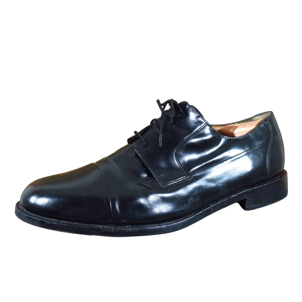 Bostonian‎ First Flex Mens Cap Toe Derby Shoes Size 13 Wide Formal Black Leather